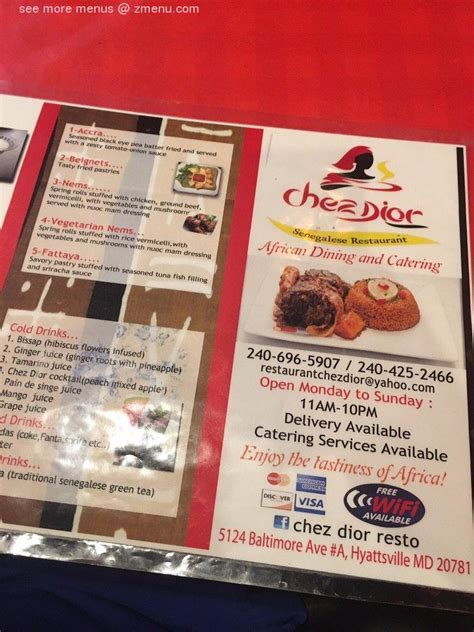 Online menu of CHEZ DIOR, HYATTSVILLE 